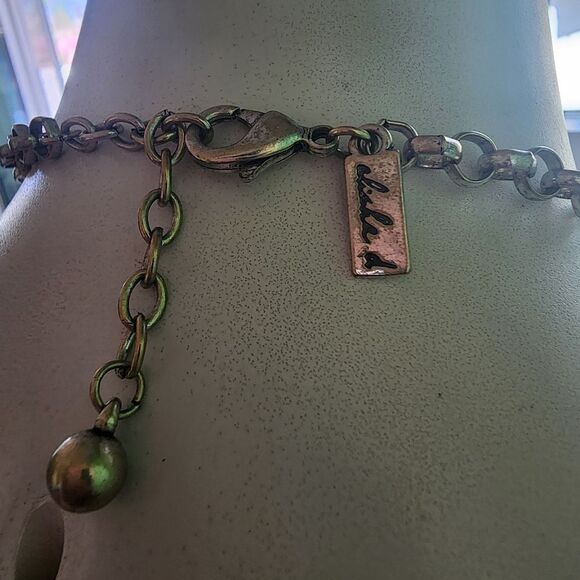 Alisha D Silver Tone Chain Necklace & Silver Tone & Red Pendant - Picture 3 of 3